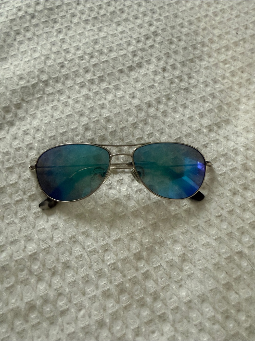 Maui Jim Blue-Green Mirrored Aviator Sunglasses